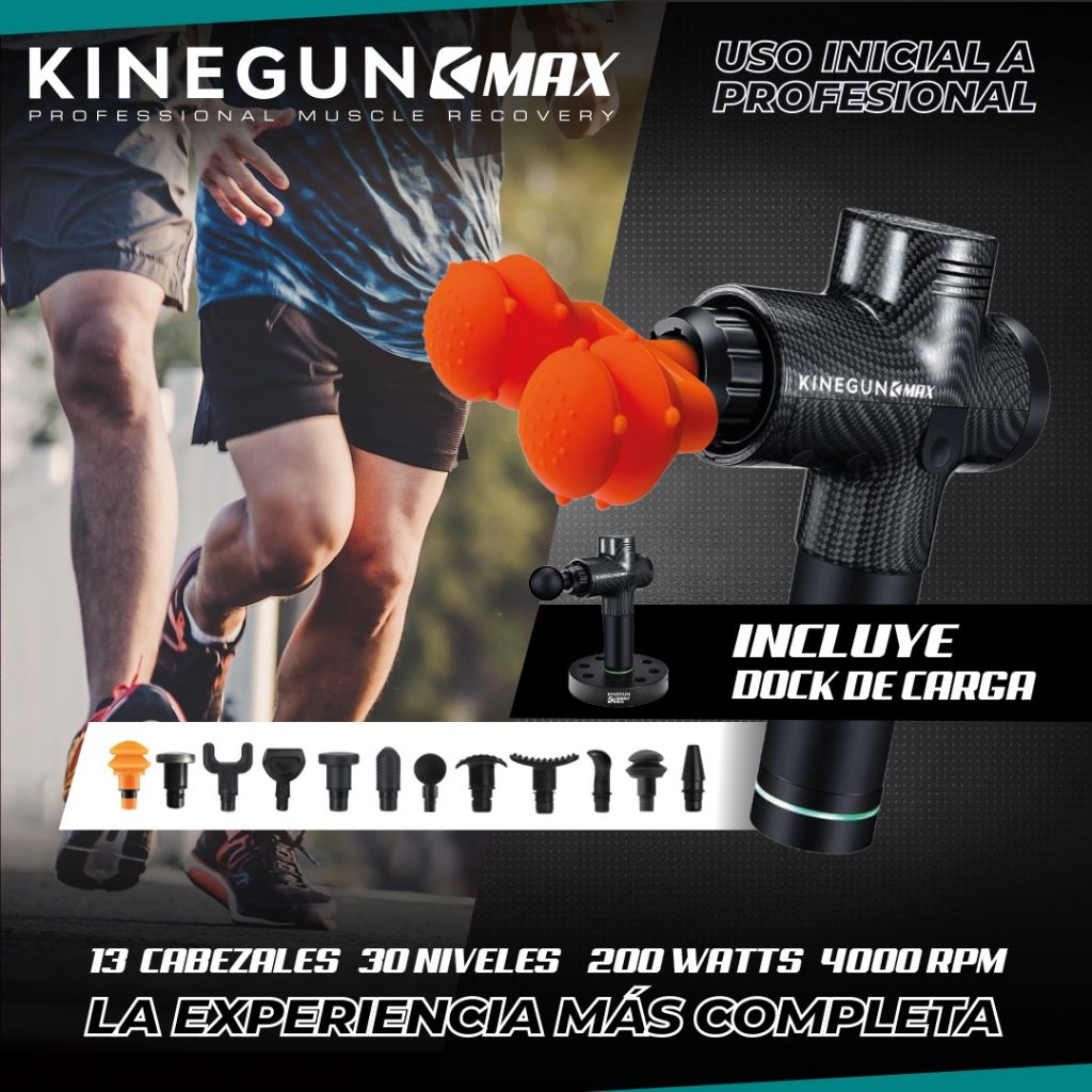 kinegun max pistola de masajes masajeador 30 niveles